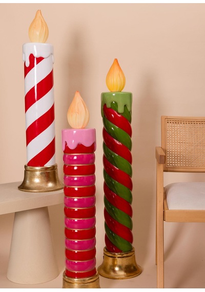 The Mia Dekoratif Led Işıklı Yılbaşı Mumu 25x25x97 Cm 1 Adet