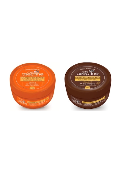 Cire Aseptine Kakaolu SPF 2 Güneş Yağı 100 ML + Havuçlu SPF 2 Güneş Yağı 100 ML