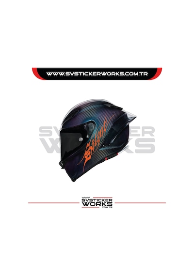 Silent Sticker Kask Sticker Kasklar Uyumlu Tek Yön 1 Adet Turuncu