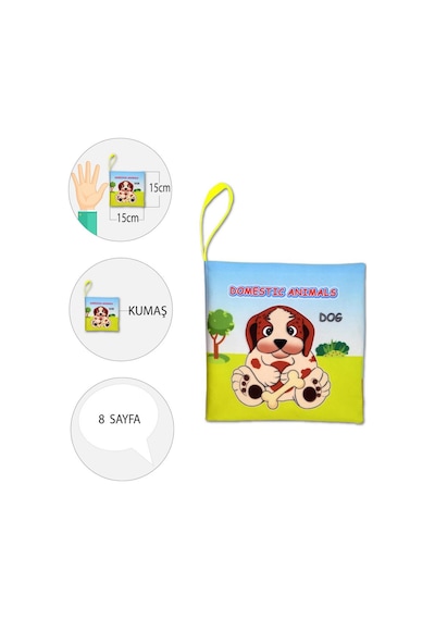 Tox İngilizce Evcil Hayvanlar Sessiz Kumaş Kitap E388 - Bez Kitap