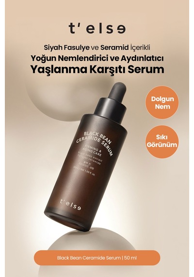 Cilde Sıkı Görünüm Ve Nem Sunan Aydınlatıcı Yaşlanma Karşıtı Serum Telse Black Bean Ceramide Serum