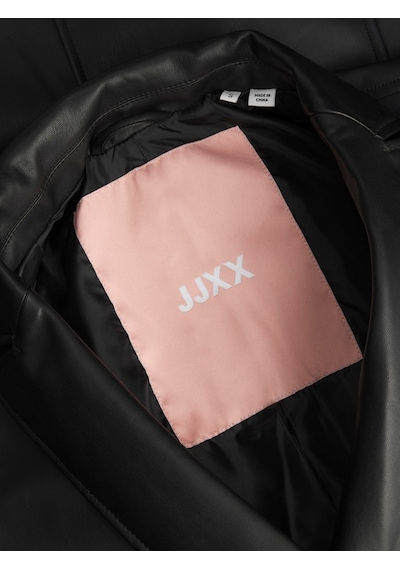 Jack&jones Jjxx Oversize Uzun Kol Deri Kadın Ceket - Minimalist Tarz Siyah