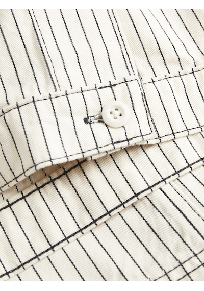 Jack & Jones Kadın Çizgili Gömlek - Maddy - 12267802 Blanc De Blanc Çok Renkli