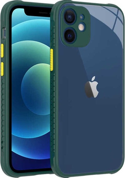 Apple Uyumlu iPhone 12 Mini Kılıf Zore Kaff Kapak Koyu Yeşil