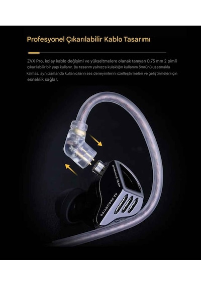 Kz Zvx Pro Saf Akustik Tasarım Tamamen Metal Iem Zvx Pro