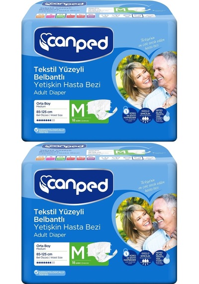 Canped Hasta Bezi Yetişkin Bel Bantlı M-orta Boy 36 2pk 18 M