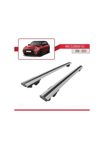 Mini Clubman 2016-2023 Arası İle Uyumlu Hook Model Anahtar Kilitli Ara Atkı Tavan Barı Gri