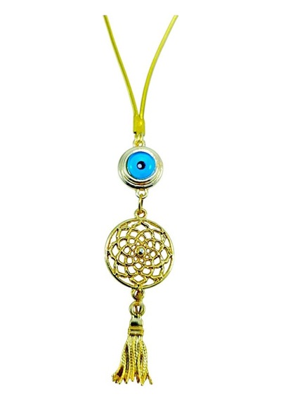 Nazar Boncuklu Lotus Çiçeği Araba Dikiz Ayna Süsü/ Püsküllü Yeni