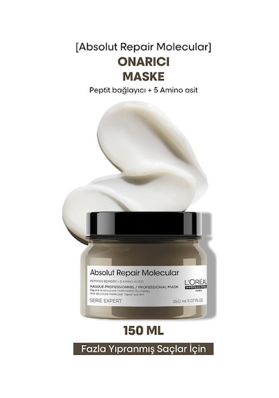 L'oreal Professionnel Absolut Repair Molecular Tüm Yıpranmış Saçlar İçin Yoğun Onarıcı Maske 150 Ml