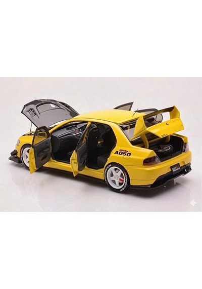 Hobiez World 1:24 Lisanslı Metal Mitsubishi Lancer Evolution Ix Kapısı Kaputu Ve Bagajı Açılan Model Araba Sarı