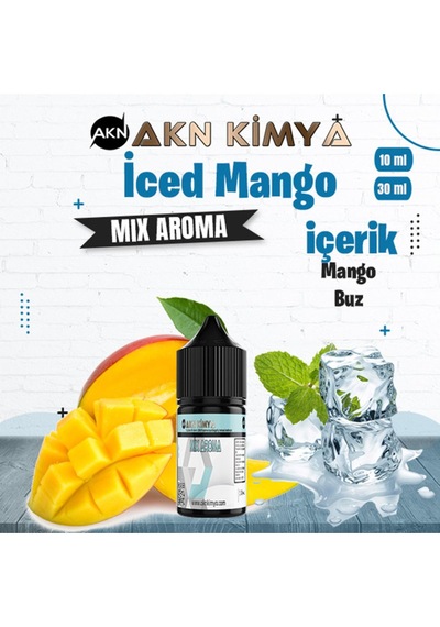 Akn Kimya İced Mango Mix Aroma Mango Buz Gıda Aroması 10 Ml