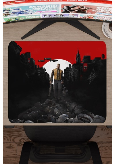 Wolfenstein Kaymaz Dikişli Kauçuk Oyuncu Mousepad V2 - 48x40 Xl Gaming Mouse Pad Fare Altlığı