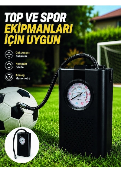 Mey İthalat Çok Amaçlı Taşınabilir Hava Pompası Araç Bisiklet Top Lastik Şişirme Pompası -
