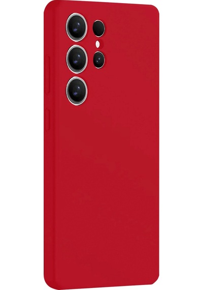 Samsung Uyumlu Galaxy S25 Ultra Kılıf Nano İçi Kadife Silikon Kırmızı