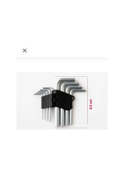 Çelik 9'lu Kısa Alyan Takımı 2.0mm 2.5mm 3.0 Mm 3.5 Mm 4.0 Mm 5.