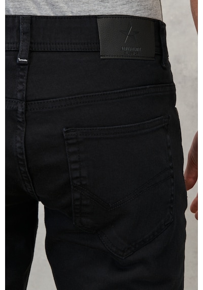 Ac&co Erkek Sıyah 360 Derece Her Yöne Esneyen Rahat Slim Fit Pantolon Siyah
