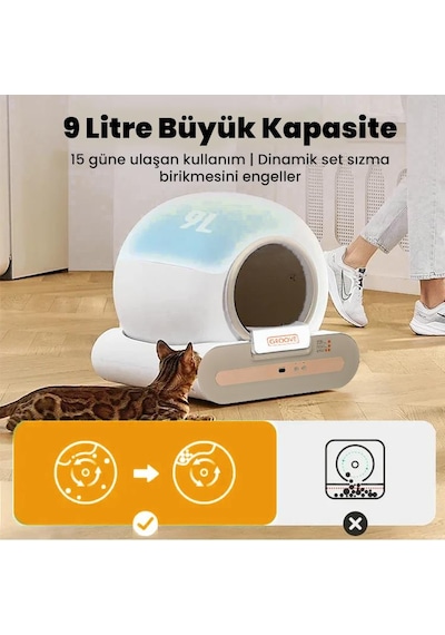 Groove Ti+ 65l Wi-fi Otomatik Akıllı Kedi Tuvaleti Kahverengi Ultra Sessiz+app Kontrol+akıllı Sensör+uv Filtre