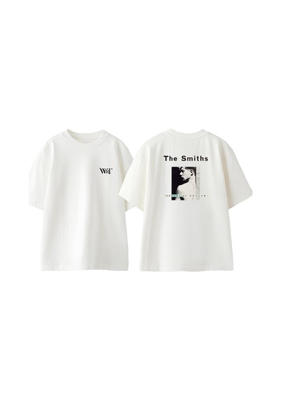 Thewert The Smiths 3 Tasarım Sırt Baskılı Pamuk Beyaz Oversize T-shirt