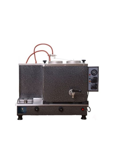2 Gözlü Gri Boyalı Çay Ocağı Gri Çay Kazanı Elektrik + Doğalgazlı