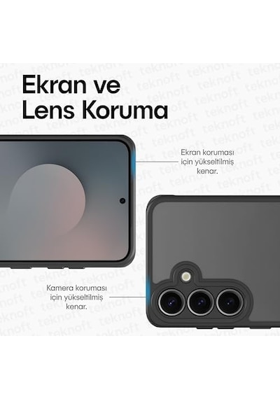 Galaxy S25 Fe İçin Basic Serisi Yükseltilmiş Lens Çerçeveli Ultra Güçlü Darbeye Dayanıklı Yumuşak Silikon Mat Kılıf 50 x 22