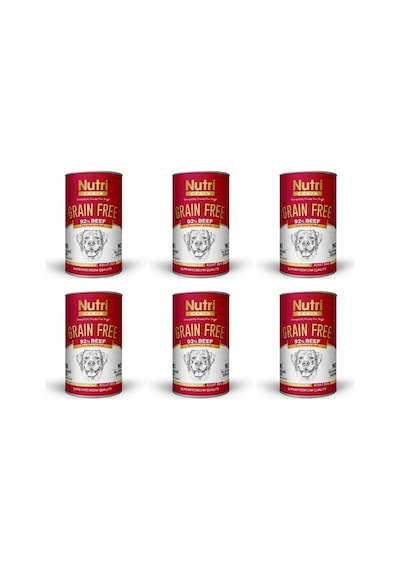 Nutri Canin Tahılsız Biftekli Konserve Yetişkin Köpek Maması 6 x 400 G