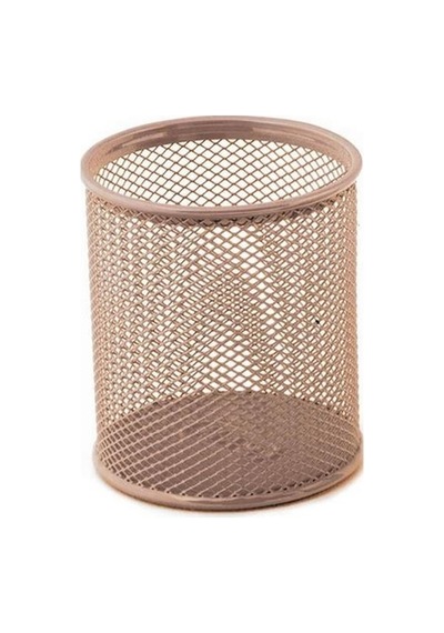 Mas Kalemlik Metal Perforeli Silindir Rose Gold Metal Kalemlik