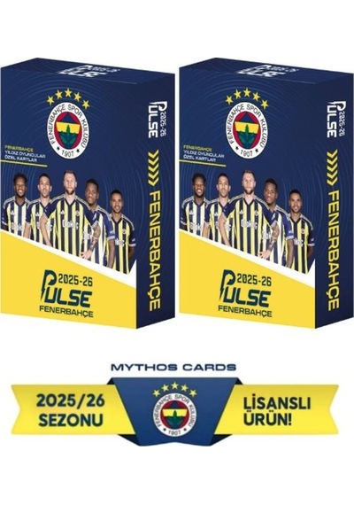 Fenerbahçe Pulse Lisanslı Futbolcu Kartları 2 Kutu 20 Adet 2025 - 2026 Sezonu