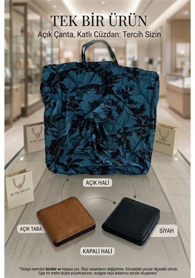 Cüzdanlı Katlanabilir Alışveriş Çantası 45x28x13 Cm Pratik Taşınabilir Pazar Market Çantası Kahverengi
