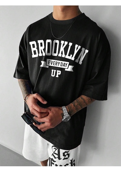 Brooklyn Every Day Süprem T-shirt - Siyah Baskılı Oversize Bisiklet Yaka Kısa Kol Tişört Siyah Brooklyn Every Day Süprem T-shirt - Siyah Baskılı Oversize Bisiklet Yaka Kısa Kol Tişört Siyah