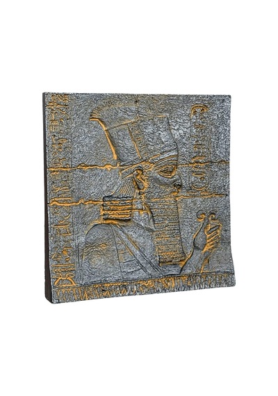Anunnaki Plaka Rölyefi - Antik Sümer Mitolojisi - Mezopotamya Arkeolojik Replika - Tarihi Dekoratif Kabartma Taş Gri Diğer