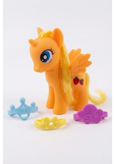 Sevimli Kanatlı Pony Oyuncak Seti - Taranabilir Saçlı Aksesuarlı At Figür