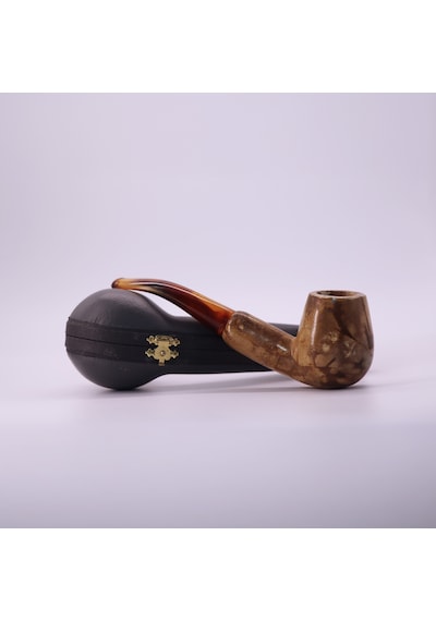 El Oyması Lületaşı Pipo Blok Meerschaum Klasik Billiard Model, 9mm Filtre Uyumlu Koleksiyonluk
