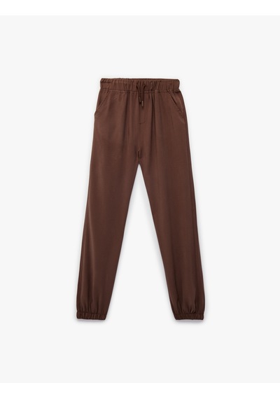Koton Beli Bağcıklı Viskon Karışımlı Jogger Pantolon Kahverengi 6skb40120tw Kahve Koton Beli Bağcıklı Viskon Karışımlı Jogger Pantolon Kahverengi 6skb40120tw Kahve