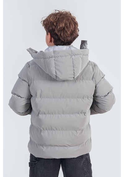 Pina Kids Nova Kumaş Kapüşonlu Erkek Çocuk Kışlık Mont Km2509 Gri