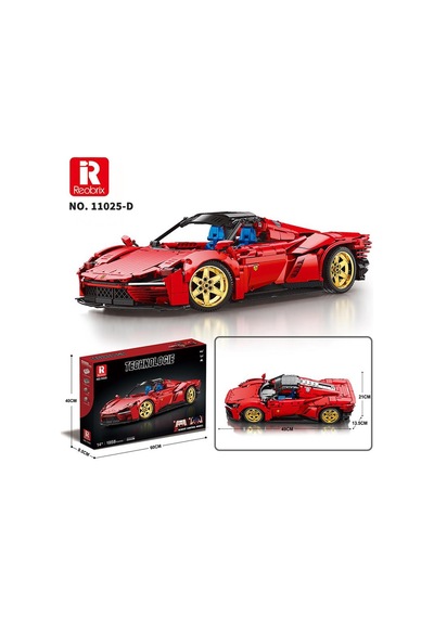 Reobrix Technic 11025-d Ferrari Daytona Sp3 Araba Kumanda&motorlu Yapı Blok Seti Building Blocks-1958parça