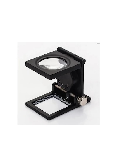 Nikula-28x28 Mm Katlanır Sayaçlı Metal Lüp, 2 Led Işıklı Büyüteç Tekstil Th9005a