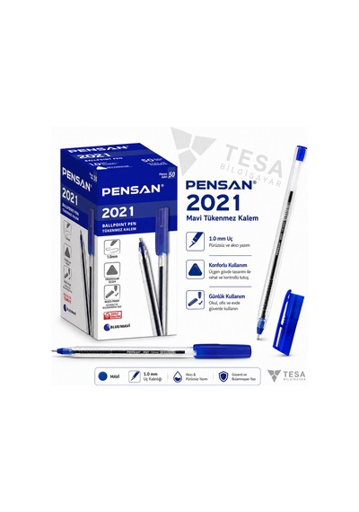 2021 1.0 Mm Mavi Tükenmez Kalem 50'li Kutu