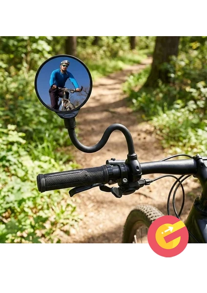 Güncelçarşı 2 Adet 360 Ayarlanabilir Bisiklet Scooter Dikiz Aynası, Geniş Açılı Dışbükey Gidon Aynası, Dönebilen Güvenli Sürüş Aksesuarı