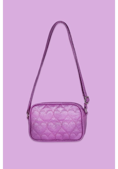 İcone Bag Icone Çocuk Kalp Kapitone Detaylı Omuz Çantası Mor