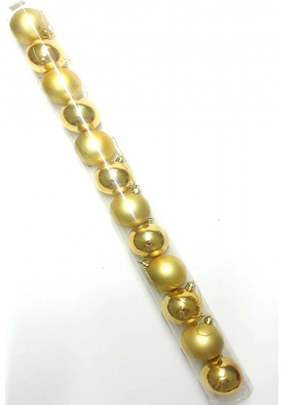 3 Cm 12 Li Gold Boru Top Yılbaşı Ağaç Süsleri