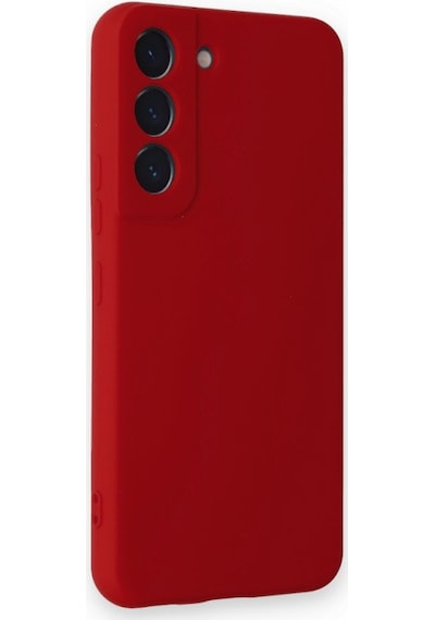 Samsung Galaxy Uyumlu S22 Kılıf Kamera Korumalı Lansman Silikon Kapak Kırmızı