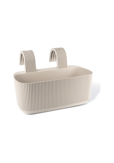 Omnipazar Krs-249 Dekoratif Plastik Pera Askılı Balkon Saksı 3.2 Litre Krem