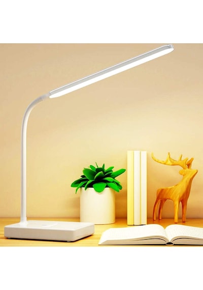 Dekoratif Dokunmatik D1901 Şarjlı Kademeli 58cm Led Masa Lambası,çalışma Masası Lambası Işığı, Tek Renk