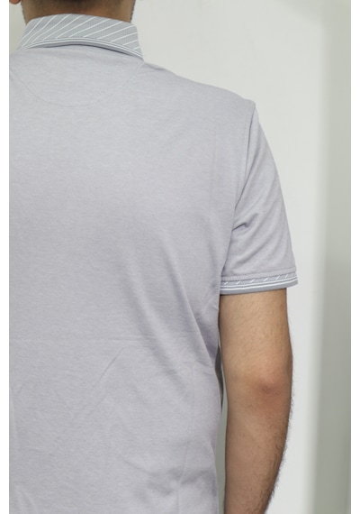 Santa Dmc Tekstil Erkek Düz Spor Kesim Normal Kalıp Polo Yaka T-shirt Gri
