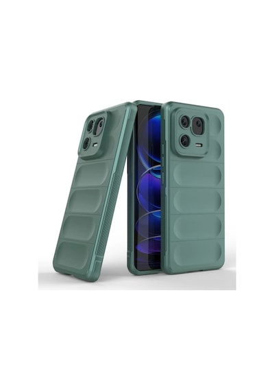Xiaomi 13 Pro Uyumlu Silikon Kılıf - Kamera Korumalı Esnek Yeni Nesil Airbag Kapak - Yeşil