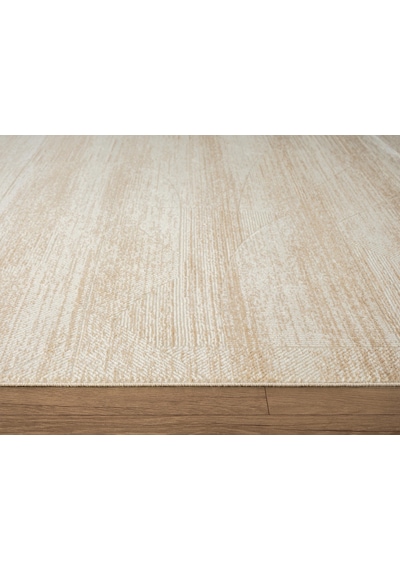 Cosmos Cs001b Bej Halı Modern Detaylı Pamuk Taban Viskon Tozuaz Salon Yatak Odası Koridor Halısı-672 Bej