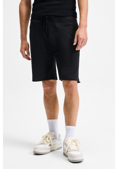 Grimelange KEPA Erkek Beli Lastikli Cepli Relaxed Fit Siyah Şort