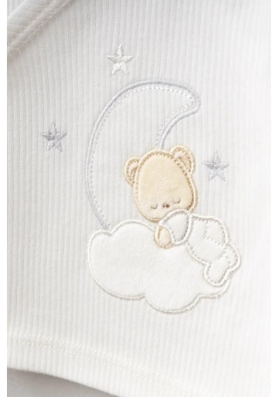 Bebitof %100 Pamuk Sweet Dreams Desenli Bebitof 5 Parça Yenidoğan Hastane Çıkışı Zıbın Seti Bbtf.ekr.20107 Ekru