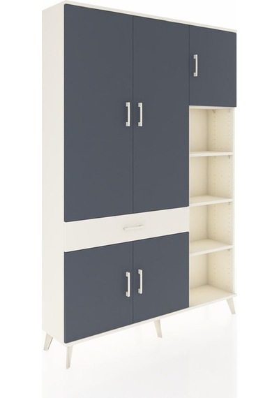 Arges Dolap 10 Raflı Tek Çekmeceli 5 Kapaklı 132x30x195 Aytaşı-antrasit/aytaşı Antrasıt/aytası Arges Dolap 10 Raflı Tek Çekmeceli 5 Kapaklı 132x30x195 Aytaşı-antrasit/aytaşı Antrasıt/aytası