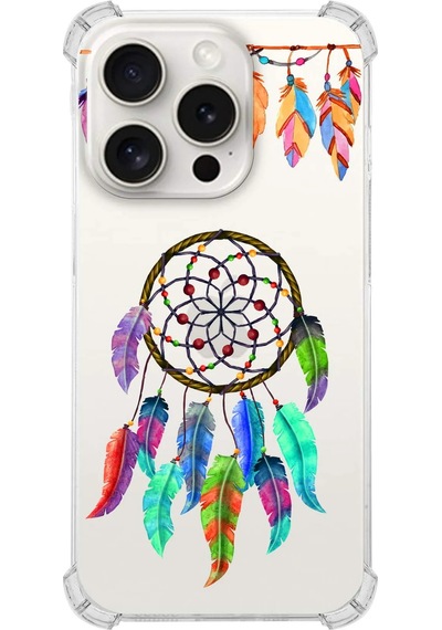 Printify Apple Uyumlu iPhone 15 Pro Devil Eye 6 Baskılı Şeffaf Köşe Korumalı Antişok Kılıf 0166f